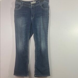 Fashion Bug Bootcut Jeans 18W Dark Wash Embroidered Pockets